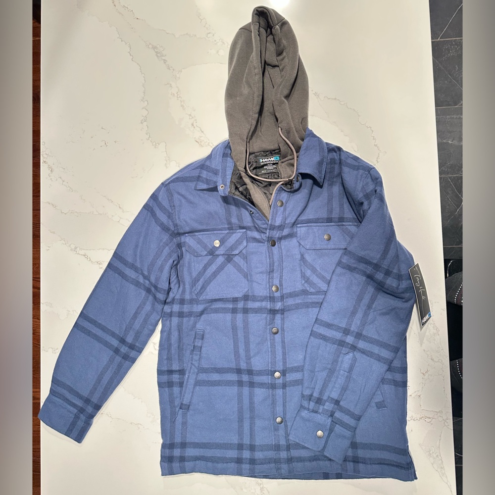 Tony Hawk Indigo Plaid Flannel Jacket